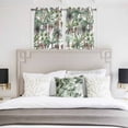 thumbnail image 4 of Green Palm Trees Kitchen Curtains Short 54 Inch Length, Summer Botanical Tropical Leaves Grommet Top Bedroom Living Room Curtains, Light Filtering Cafe Curtain Drapes 2 Panels Set 84''x54'', 4 of 9