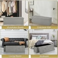 thumbnail image 6 of VECELO 30" Foldable Tufted Linen Ottoman, Storage Bench Foot Rest Stool/Seat Toy Chest, Gray, 6 of 9
