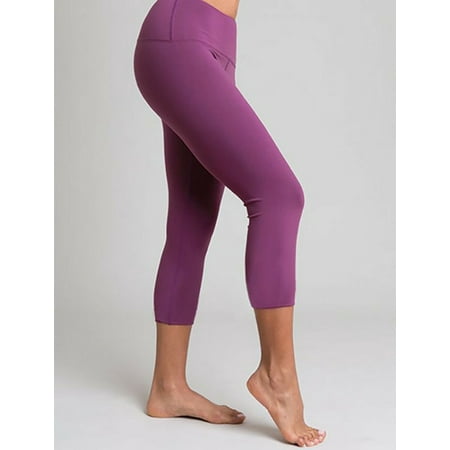 Purple Three-Quarter Legging Yoga Pants - L