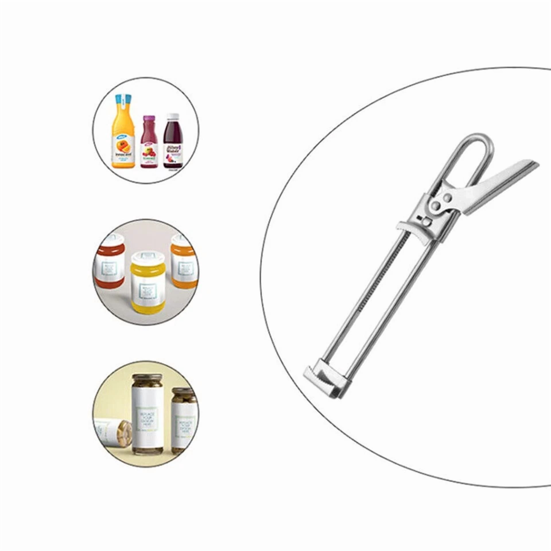 CRESTIN- Stainless Steel Adjustable Can Opener Handle Tool Jar Bottle Lid Remover Tool