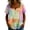 Orange, variant on Molidfa Women's Notch Neck Blouse Short Sleeve Plaid Ruched Front Button Down Loose Fit Casual Elegant Top