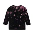thumbnail image 4 of Riecok Hoodie Sweatshirt for Girls 3/4 Sleeve Crewneck Casual Loose Hoodie Comfy Prints Lightfleece Lined Tops Trendy Clothes Hoodie Older Children Pullover Multicolor 5 T, 4 of 5
