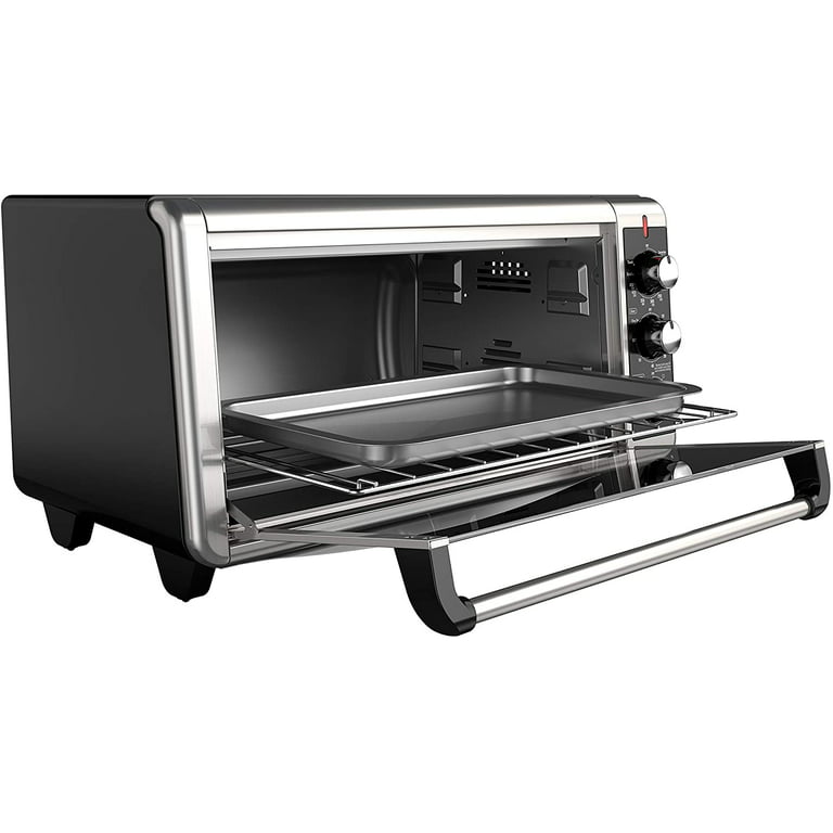 BLACK+DECKER TO3250XSB 8-Slice Extra Wide Convection Countertop Toaster  Oven, Includes Bake Pan, Broil Rack & Toasting Rack, Stainless Steel/Black  