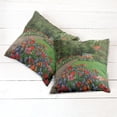thumbnail image 6 of Ambesonne Floral Throw Pillow Cover 2 Pack, Spring Garden Forest, 16", Green and Purple, 6 of 7