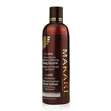 Makari Exclusive Active Intense Toning Glycerin 16.8oz – Skin Lightening & Brightening Moisturizer for Body with Organiclarine – Whitening Treatment for Dark Marks, Age Spots, Scars & (Best Cleanser Toner And Moisturizer For Combination Skin)