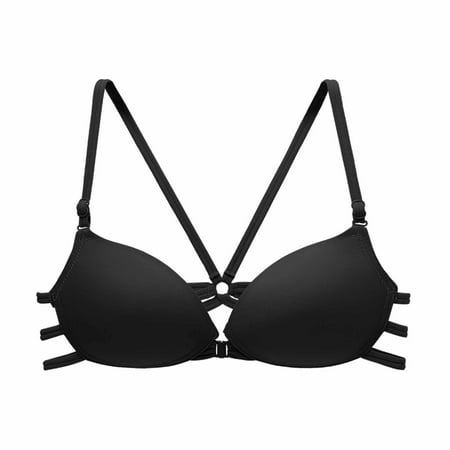 Sngxgn Women s Push up Lace Bra Underwire Plunge Full Coverage Bras (Black 34)
