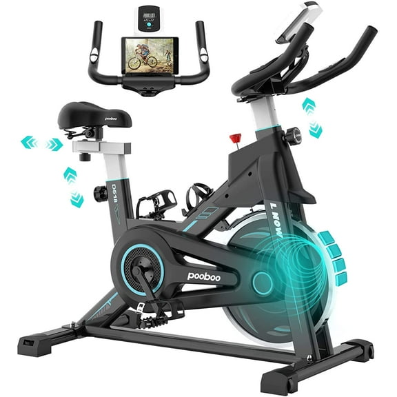 Pooboo Indoor Cycling Bike Magnetic Stationary Exercise Bikes Home Cardio Workout Bicycle Machine 350lb Flywheel Weight 40lbs