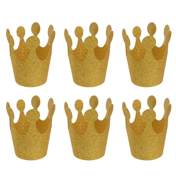 BESTOYARD Crown Hat For Birthday Golden Pvc 12Pcs Hair Accessory