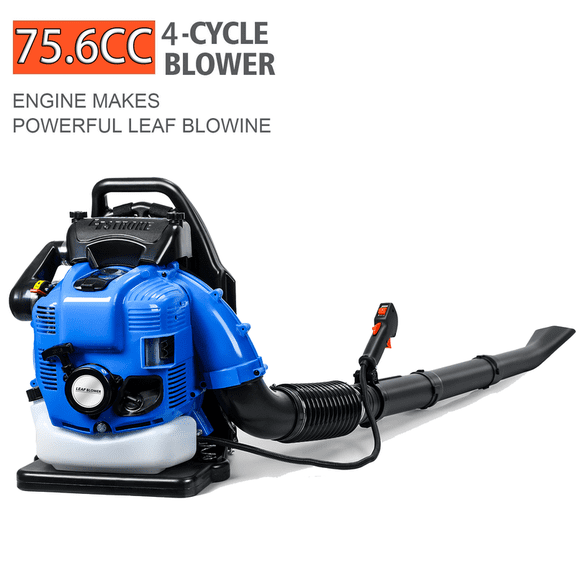 Floseru 75.6CC Gas Backpack Leaf Blower, 4 Cycle 900 CFM 210 MPH Gas Powered Engine, Low Vibration and Ergonomic Design with Cruise Control for Outdoor GardenYard Cleaning and Snow Removal