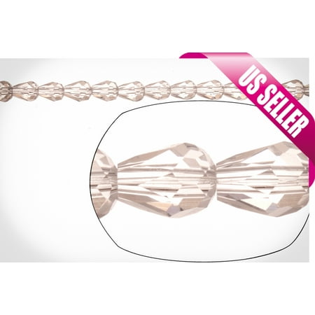 Approximately 16 Beads - Clear Briolette Crystal Beads 5x7mm Center-Drilled, 54pcs / string of 16 inchs