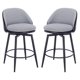 thumbnail image 1 of Kojooin Juego de 2 Taburetes de Bar Giratorios Modernos Tapizados en Piel Sintética de 26 Pulgadas con Respaldo y Estructura de Metal para Isla de Cocina O Pub, 1 of 7