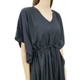 thumbnail image 2 of Bimba Women's V-Neck Tassel Kaftan Short Drawstring Waist Caftan Beachwear Coverup Dress, 2 of 9