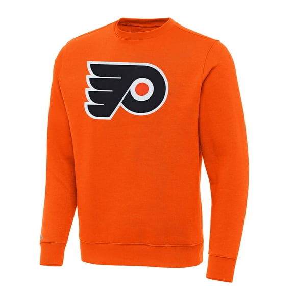 Men's Antigua Orange Philadelphia Flyers Victory Crewneck Pullover Sweatshirt