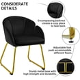 thumbnail image 6 of CRXX Modern Velvet Armchair, Flower Shaped Makeup Chair Vanity Chair with Golden Metal Legs for Living Room/Makeup Room/Bedroom/Home Office/Kitchen, Black, 6 of 10