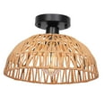 thumbnail image 2 of kusrkot Woven Rattan Light Handwoven Lamp Lampshade for Apartment Bedroom Restaurant Ceiling Lamp, 2 of 9