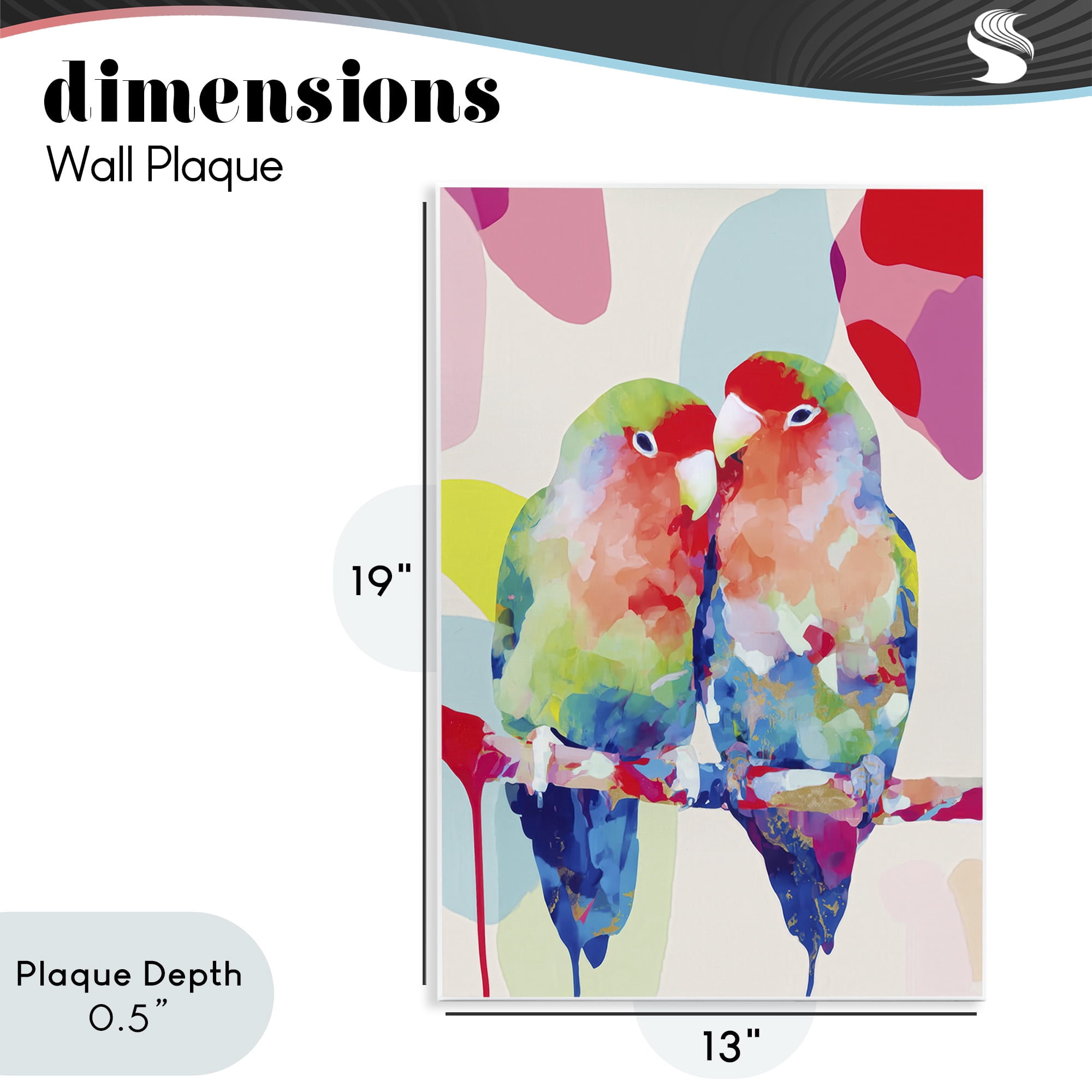 Stupell Industries Lovebirds on a Branch Wall Plaque Art, design by Chromatic Storm Studio