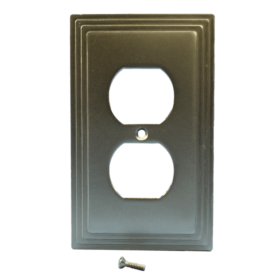 Leviton Satin Nickel Brushed Chrome Receptacle Wallplate Duplex Outlet Cover 89603-STC