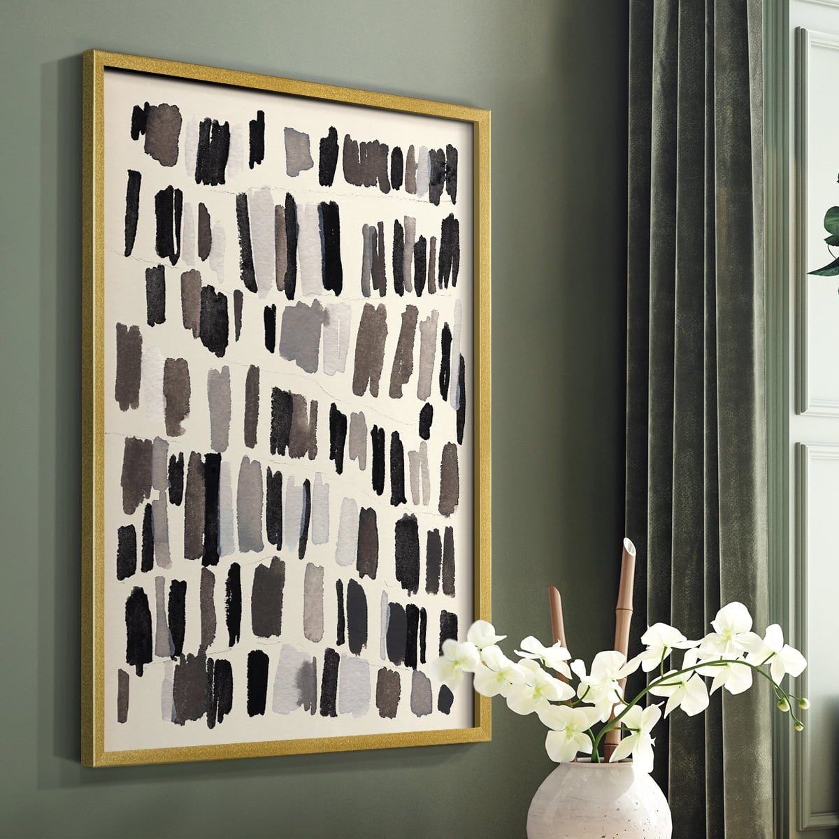 Chalk and Flint III Framed Print in Gold Solid Wood Framed Print No Nail Hanging
