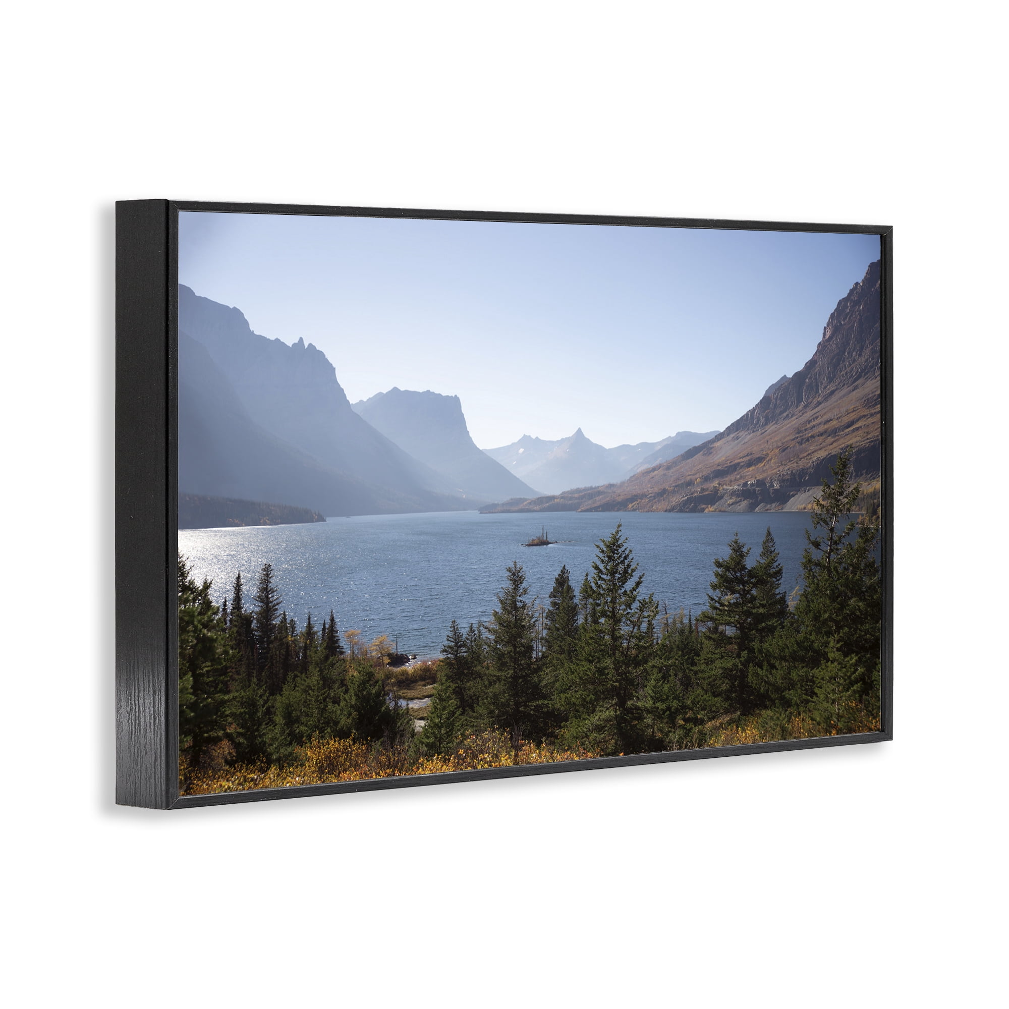 Stupell Industries Cliffs Overlooking Lake Black Framed Giclee Art, design by Carol Robinson