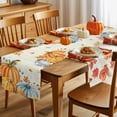 thumbnail image 5 of Fall Table Runner Thanksgiving Orange Plaid Pumpkin Table Runners Bird Sunflower Maple Leaf Cotton Linen Dresser Scarf Kitchen Dining Table Decor for Fall Holiday Party Decor 13x72 Inch, 5 of 9