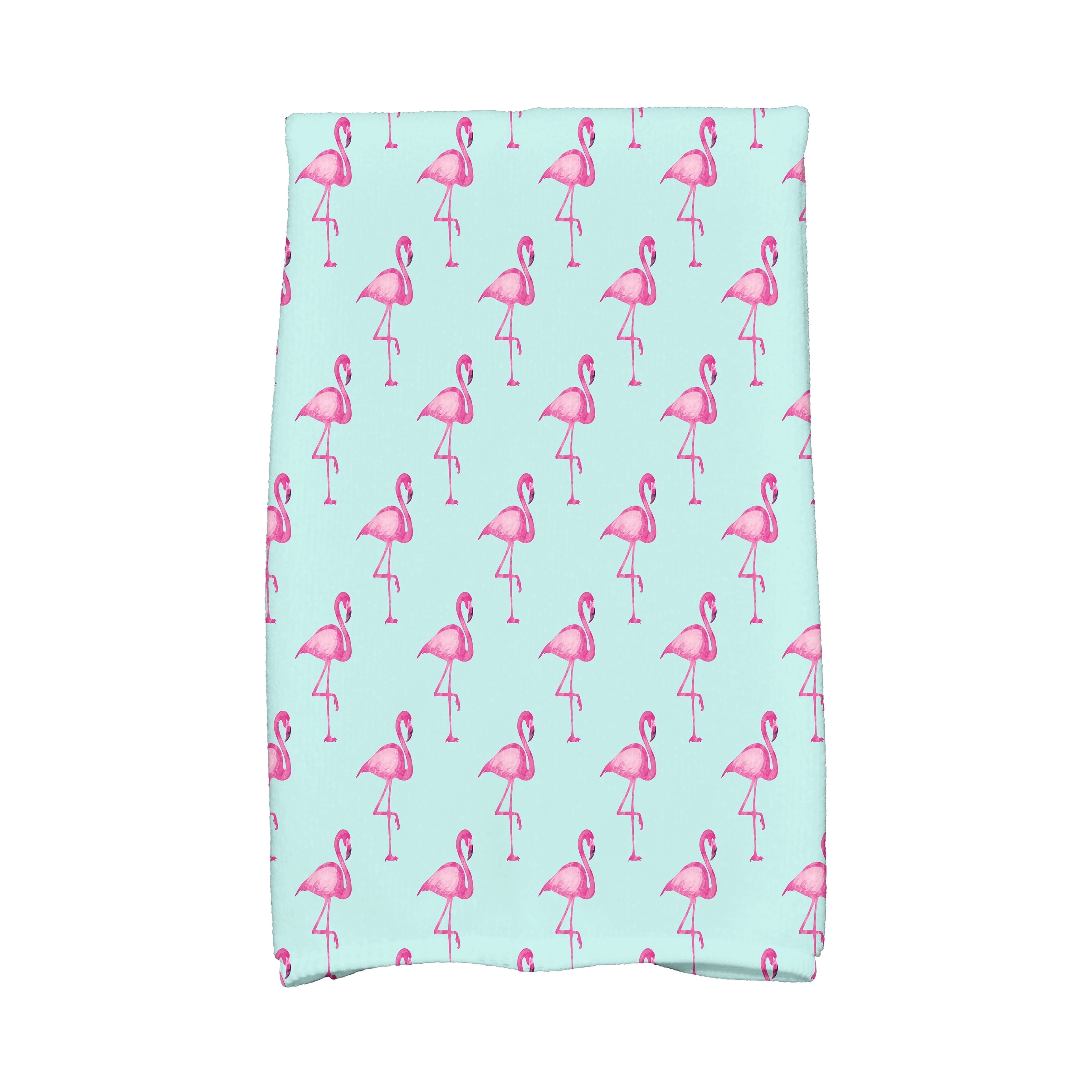 Simply Daisy, 16 x 25 inch, Flamingo Fanfare Multi, Animal Print Kitchen Towel, Yellow