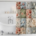 thumbnail image 4 of Spring Floral Waterproof Fabric Shower Curtain,Elegant Checkered Summer Botanical Farmhouse Waterproof Fabric Shower Curtain for Bathroom Curtains Bathtubs Shower Curtains with 12 Hooks Stall 48x72in, 4 of 8