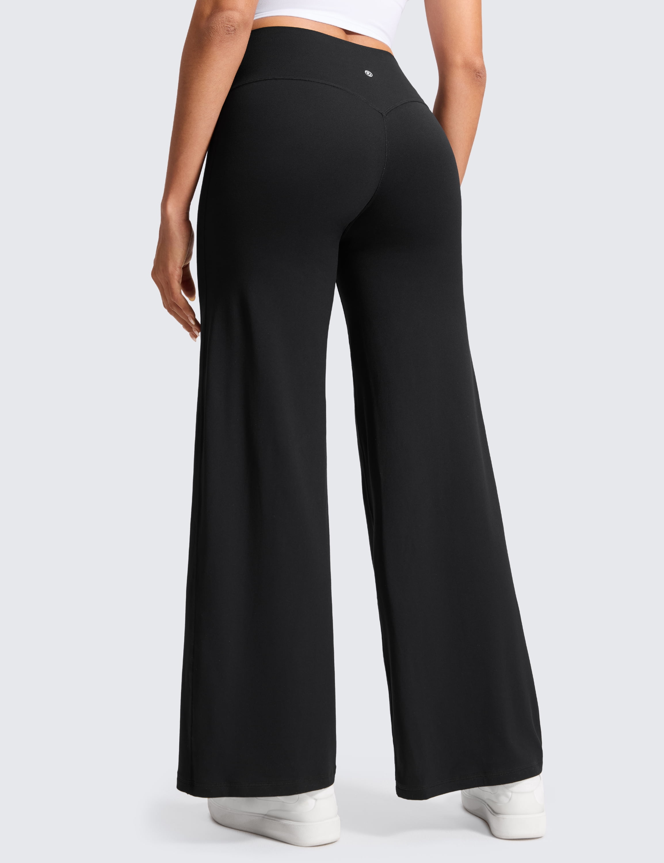 CRZ YOGA Softretch No Front Seam Wide Leg Pants for Women High Waist Yoga Leggings Lounge Buttery Soft