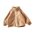 thumbnail image 3 of Boys Girls Fleece Jacket Kids Unisex 1-13Years Fleece Full Zipper Jacket Stand Collar Long Sleeve Casual Outerwear Warm Coat, 3 of 7