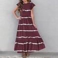 thumbnail image 4 of NiSHUIHAN Robes Petite Fille Mode Été Nouvelles Manches Courtes Col Rond Robe Couleur Unie Rouge 10 Ans, 4 of 7