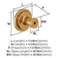 thumbnail image 6 of Amerock Faircrest 1-1/4 inch (32mm) Diameter Champagne Bronze Cabinet Knob, 6 of 7