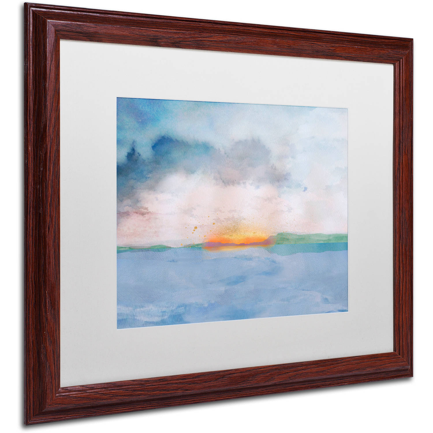 Trademark Fine Art "Sunset" Canvas Art by Lisa Powell Braun, White Matte, Wood Frame