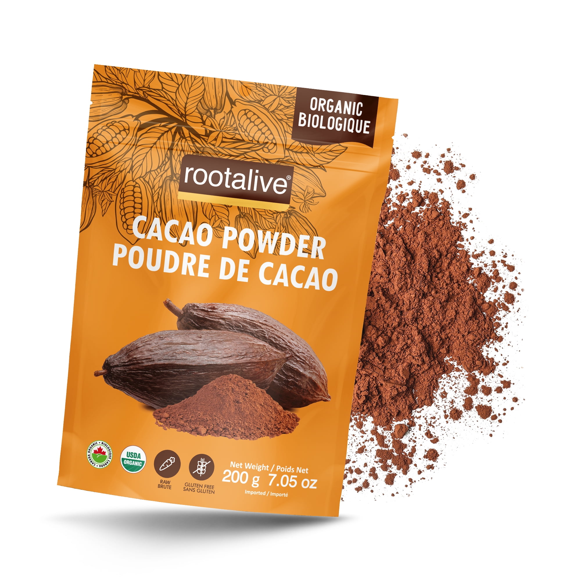 Rootalive Organic Raw Cacao Powder, Premium , Unroasted , Unsweetened ...