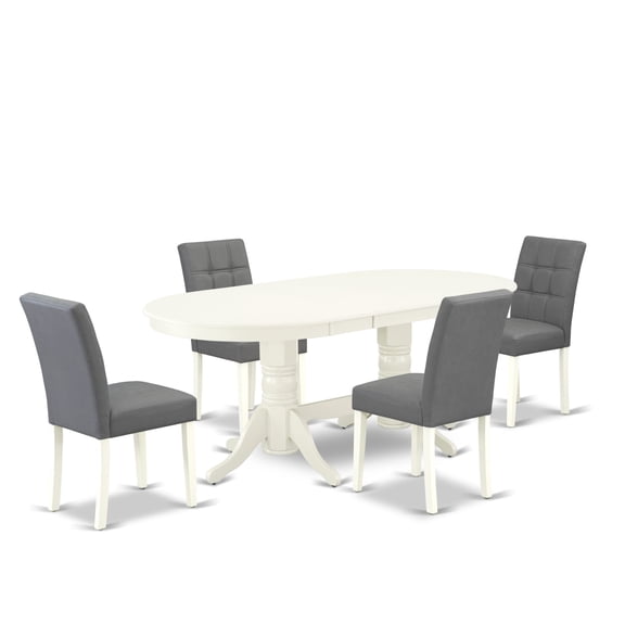 East West Furniture 5 Piece Dining Table Set consists A Modern Dinner Table