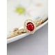 thumbnail image 1 of Vintage Exotic Style Women's 14k Gold Plated Pure Silver Ring With Inlaid Garnet, 1 of 5