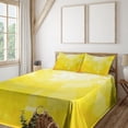 thumbnail image 2 of Ambesonne Yellow Fitted & Top Sheet Set with Shams, Modern Circular Mosaic, Yellow, 2 of 5