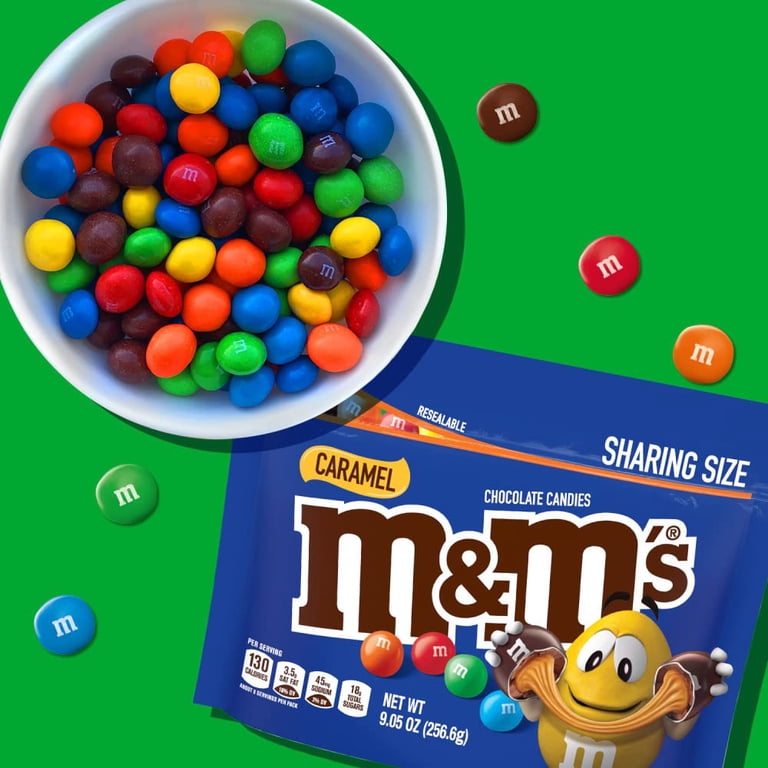 2X - M&M,S Caramel Milk Chocolate Candy, Sharing Size, 9.05 Oz