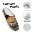 thumbnail image 5 of Daiia Cowboy Hat Guinea Pig Print Women’s Fuzzy Slippers Memory Foam Lightweight House Shoes Cozy Loafer Flannel House Shoes-35/36, 5 of 7