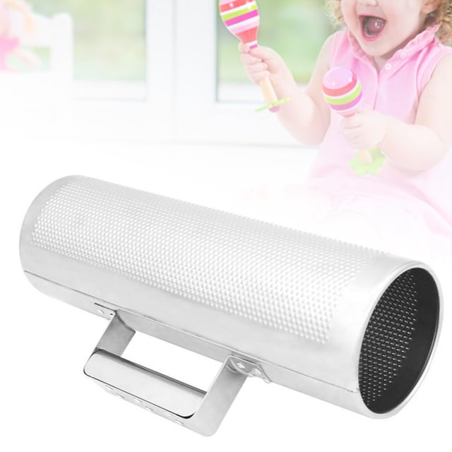 Instrumento De Percusión Guiro De Acero Inoxidable Con Raspador, Material De Primera , Sonido Claro Para Interpretación Profesional, Gran Para Niños