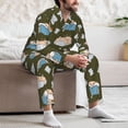 thumbnail image 5 of Mens Pajamas Set, Cartoon Cute Hamster Reading Button Down Long Sleeve Loungewear Sleepwear Pjs sets for Men, 5 of 5