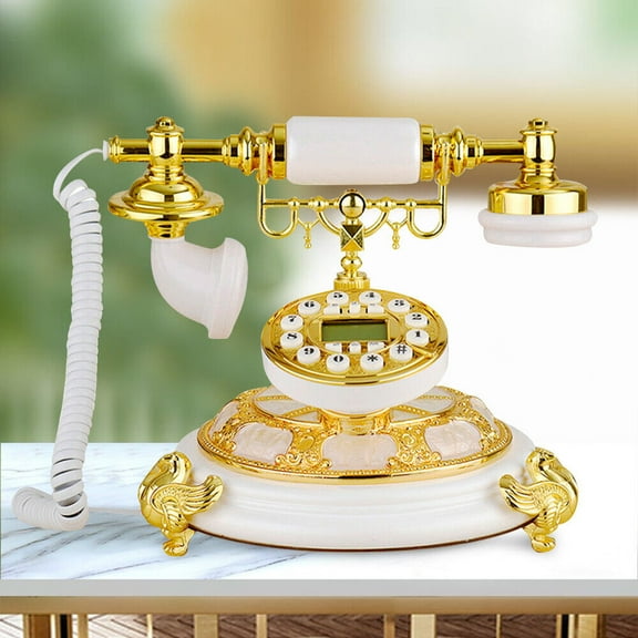 Retro Telephone, Vintage Old Fashioned Phone with Redial Function, Retro Desk Phone for Home Office Decoration