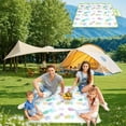 thumbnail image 2 of Guanhe Foldable Outdoor Picnic Blanket, Extra Large Beach Blanket, Lightweight Waterproof Sand Mat, Picnic Blanket 59''x39'' for Beach Camping Hiking(white), 2 of 6