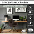 thumbnail image 2 of Hanover Chelsea Tufted Office Chair in Faux Brown Leather with Adjustable Gas Lift Seating and Wheels, 2 of 7