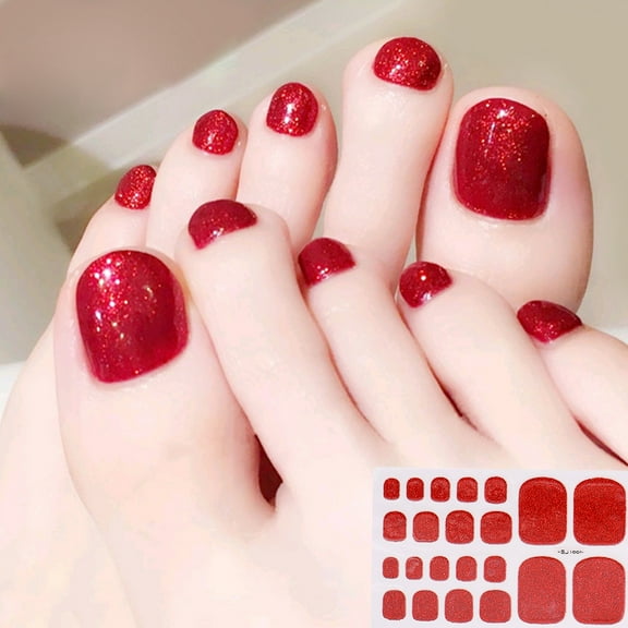 Masteelf 8 Sheets Toe Nail Art Stickers Delicate Toenail Sticker Exquisite Toenail Decals for Women Female Girls with 1pc Nail File