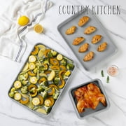 Country Kitchen Baking Set, 13-Piece Nonstick Stackable Design, Denim