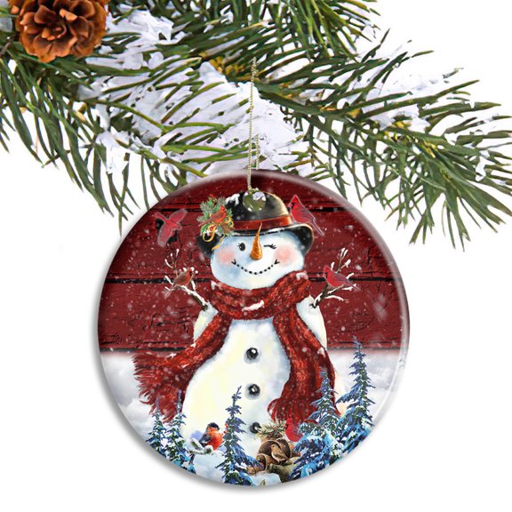 Snowman Christmas Decorations, Snowman Gifts Christmas Tree Decoration, Gifts for Friends, Family, Sister, Men, Women On for Holiday, Outdoor Snowman Christmas Decorations, Ceramic Ornament