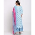thumbnail image 2 of Rajnandini Women's Pure Cambric Cotton Printed Kurta Set With Dupatta (JOPLVL235-S_Blue_S), 2 of 5