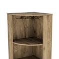 thumbnail image 4 of Beige Bar Cabinet With Elevated Glass Rack And Materials For Home Bars Living Room In Particle Board Structure Build, 4 of 4