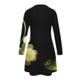 thumbnail image 4 of ICHUANYI Liquidación Vestido de manga larga para mujer con cuello redondo y estampado corto ICHUANYI WER202308256076, 4 of 4