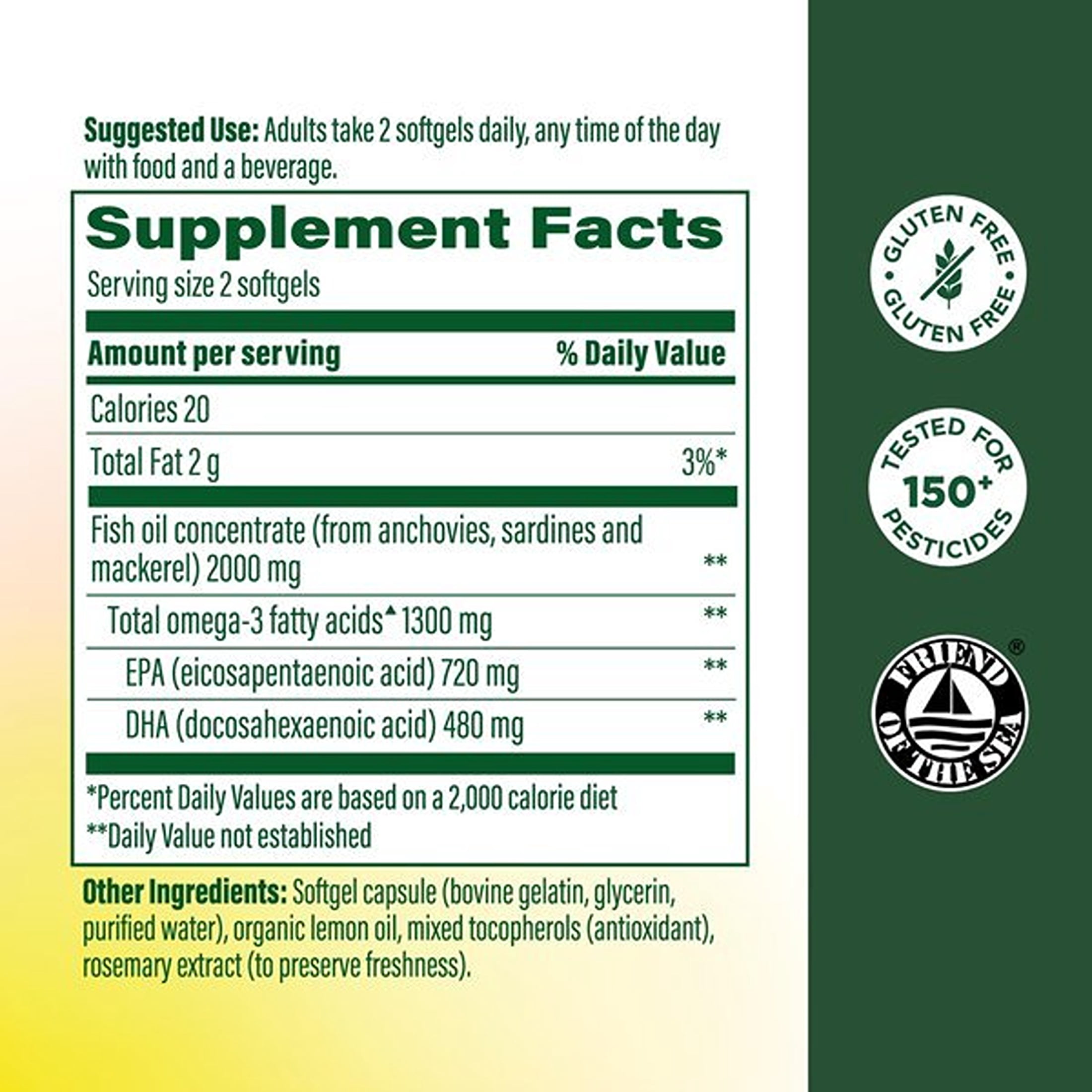 MegaFood Burp-less Omega 3 Fish Oil, Heart & Brain Support, 90 Softgels, 45 Servings