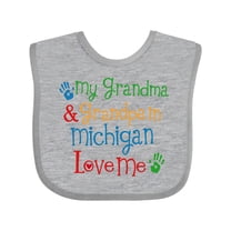 Inktastic Michigan Grandma Loves Me Boys or Girls Baby Bib